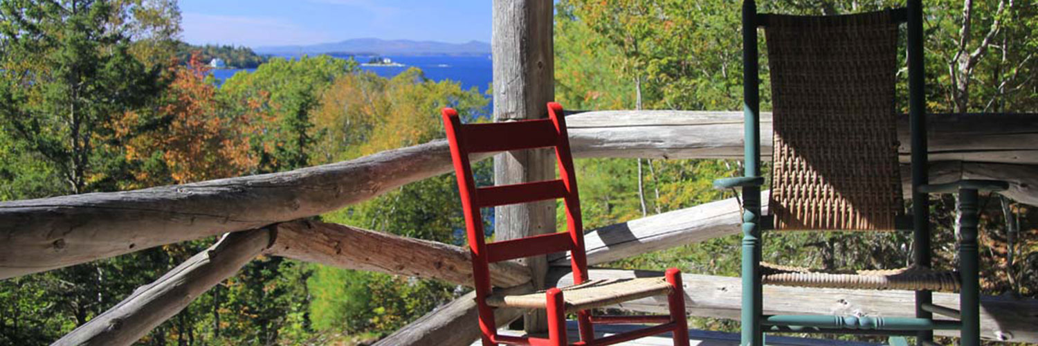 Rocking chairs on cottage porch